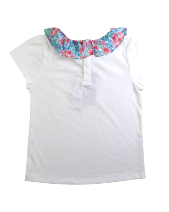 A White Short Sleeve Tops from Jacadi in size 6T for girl. (Back View)