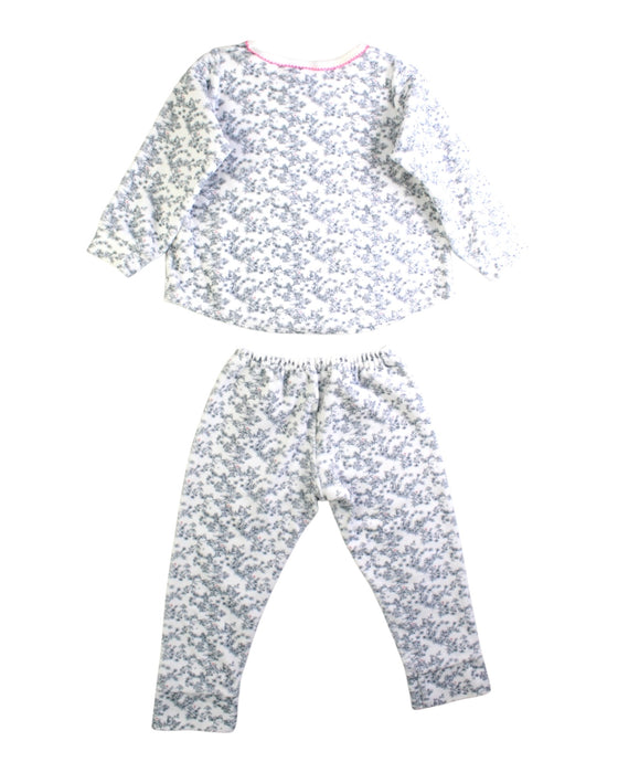 A Grey Pyjama Sets from Petit Bateau in size 2T for girl. (Back View)