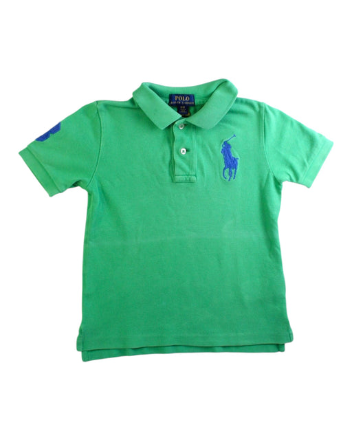 A Green Short Sleeve Polos from Polo Ralph Lauren in size 3T for boy. (Front View)