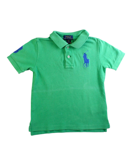 A Green Short Sleeve Polos from Polo Ralph Lauren in size 3T for boy. (Front View)