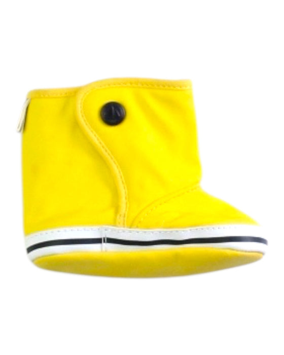 A Yellow Booties from Jacadi in size 5T for neutral. (Front View)