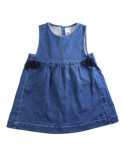 A Blue Sleeveless Dresses from Petit Bateau in size 18-24M for girl. (Front View)
