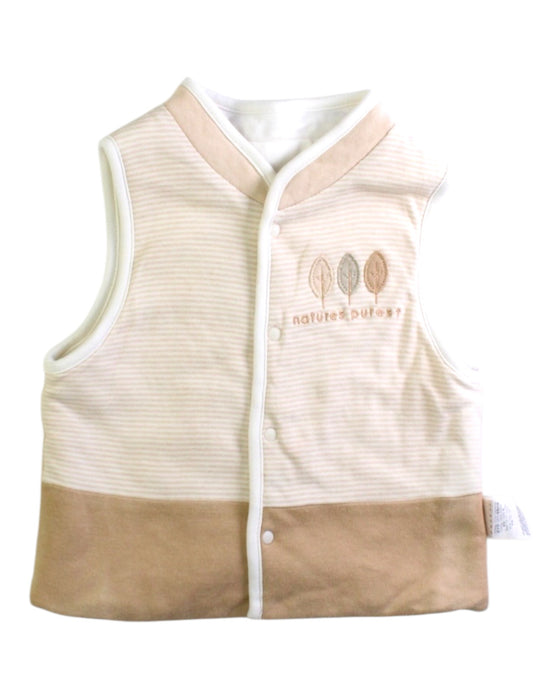 A Beige Outerwear Vests from Natures Purest in size 12-18M for neutral. (Front View)