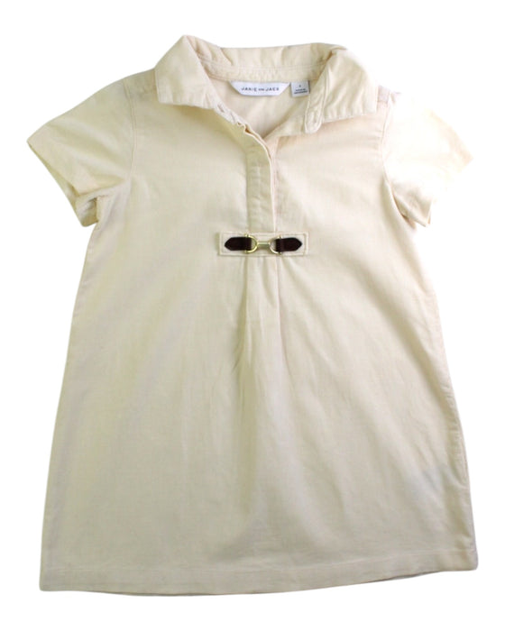 A Ivory Short Sleeve Dresses from Janie & Jack in size 3T for girl. (Front View)