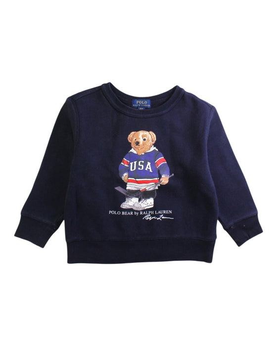 A Navy Crewneck Sweatshirts from Polo Ralph Lauren in size 2T for boy. (Front View)