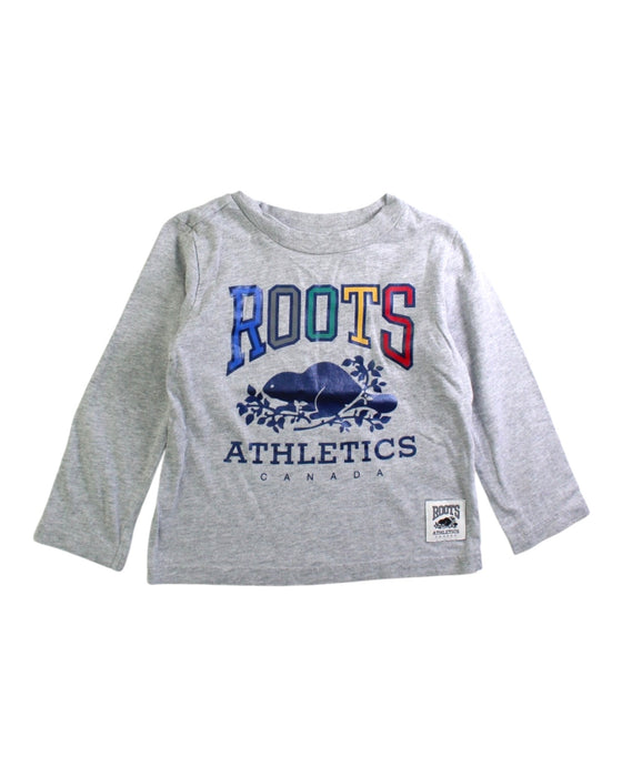 A Grey Long Sleeve T Shirts from Roots in size 2T for neutral. (Front View)