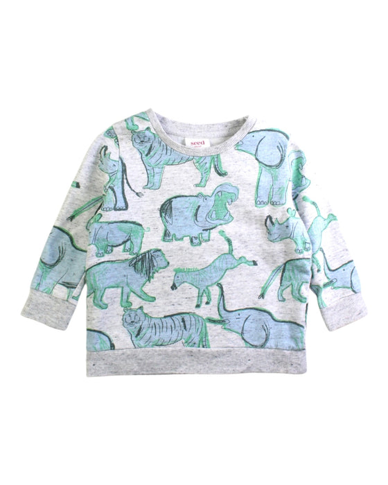 A Grey Crewneck Sweatshirts from Seed in size 2T for boy. (Front View)