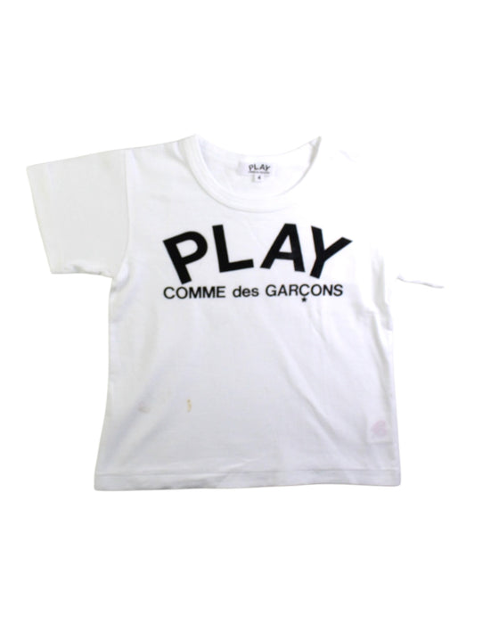 A White Short Sleeve T Shirts from Comme des Garcons in size 4T for neutral. (Front View)