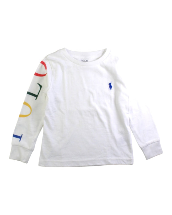 A White Long Sleeve T Shirts from Polo Ralph Lauren in size 2T for boy. (Front View)