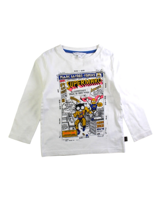 A White Long Sleeve T Shirts from Little Marc Jacobs in size 4T for boy. (Front View)