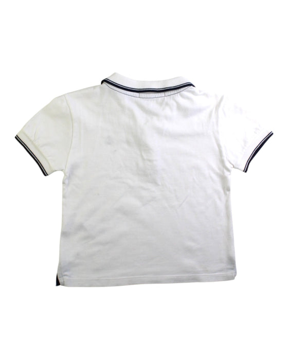 A White Short Sleeve Polos from Petit Bateau in size 3T for boy. (Back View)