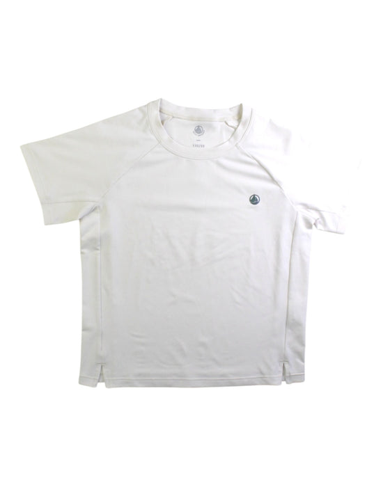 A White Short Sleeve T Shirts from Petit Bateau in size 4T for boy. (Front View)