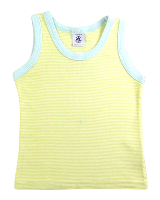 A Yellow Sleeveless Tops from Petit Bateau in size 3T for boy. (Front View)
