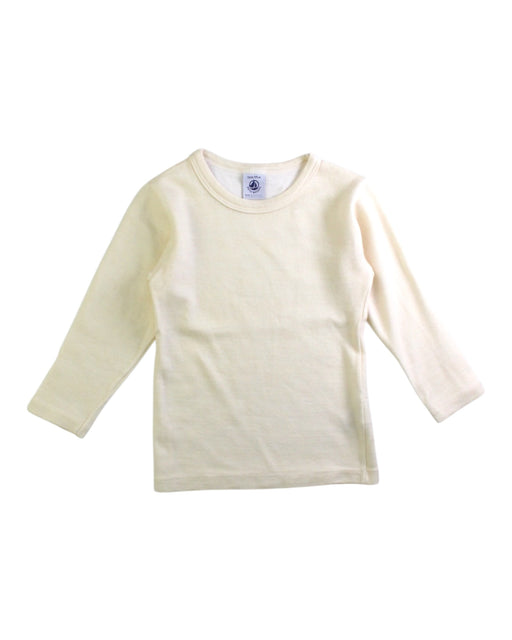 A Ivory Long Sleeve T Shirts from Petit Bateau in size 3T for neutral. (Front View)
