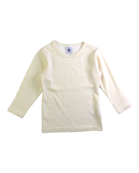 A Ivory Long Sleeve T Shirts from Petit Bateau in size 3T for neutral. (Front View)