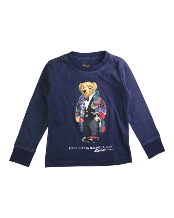 A Navy Long Sleeve T Shirts from Polo Ralph Lauren in size 2T for boy. (Front View)