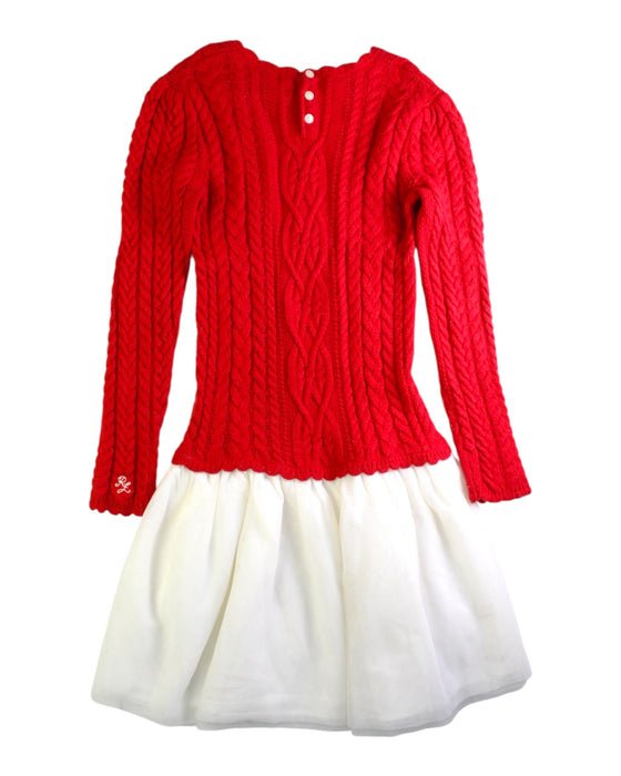 A Red Sweater Dresses from Polo Ralph Lauren in size 6T for girl. (Back View)