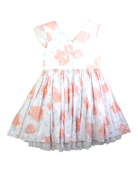 A Peach Sleeveless Dresses from Petit Bateau in size 6T for girl. (Back View)