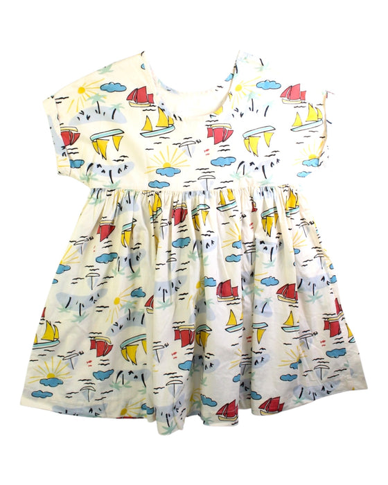 A Multicolour Short Sleeve Dresses from Petit Bateau in size 8Y for girl. (Back View)