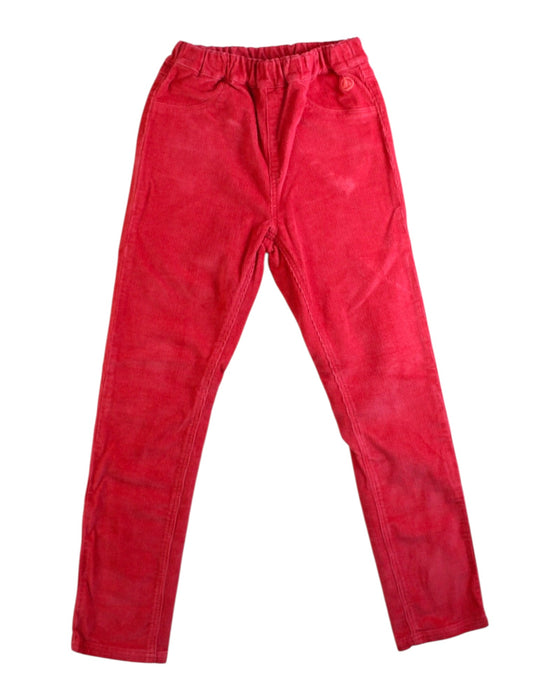 A Red Casual Pants from Petit Bateau in size 6T for girl. (Front View)