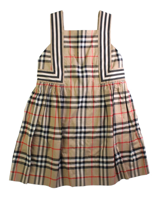 A Beige Sleeveless Dresses from Burberry in size 6T for girl. (Front View)
