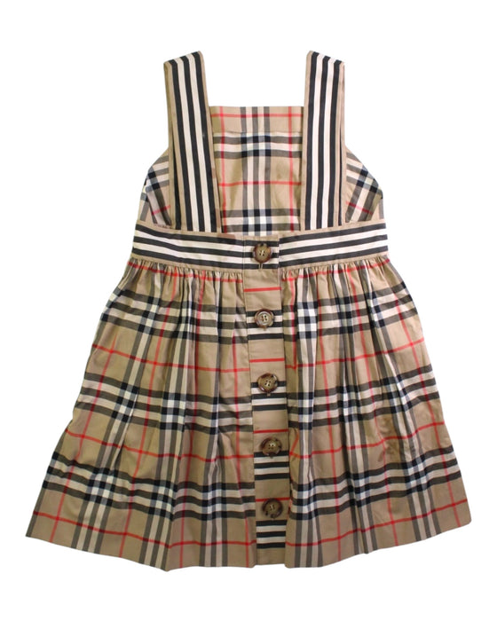 A Beige Sleeveless Dresses from Burberry in size 6T for girl. (Back View)