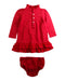 A Red Long Sleeve Dresses from Ralph Lauren in size 6-12M for girl. (Front View)