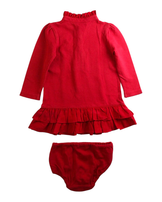 A Red Long Sleeve Dresses from Ralph Lauren in size 6-12M for girl. (Back View)