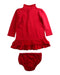 A Red Long Sleeve Dresses from Ralph Lauren in size 6-12M for girl. (Back View)