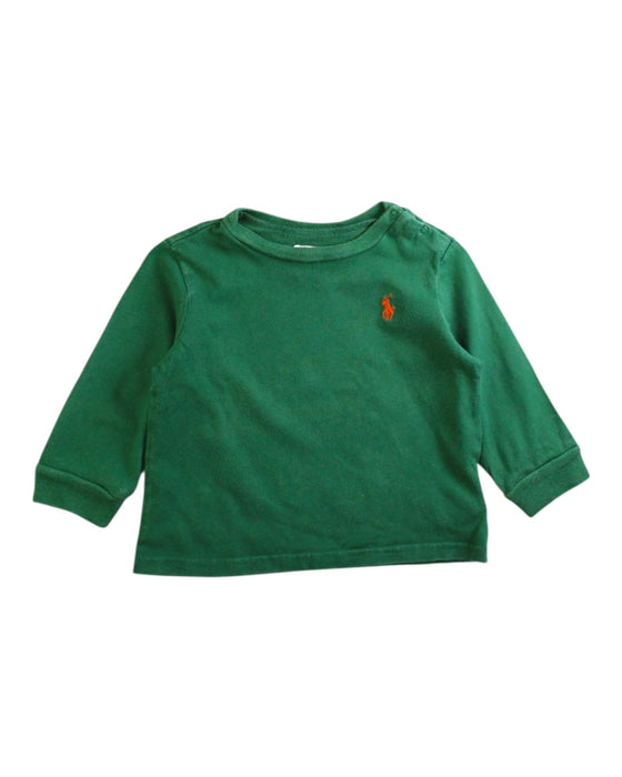A Green Long Sleeve Tops from Ralph Lauren in size 6-12M for boy. (Front View)