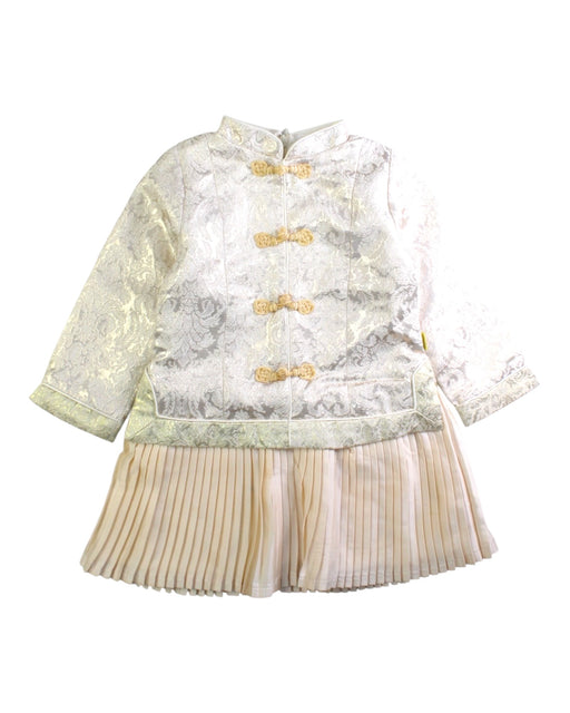 A White Long Sleeve Dresses from Mides in size 3T for girl. (Front View)