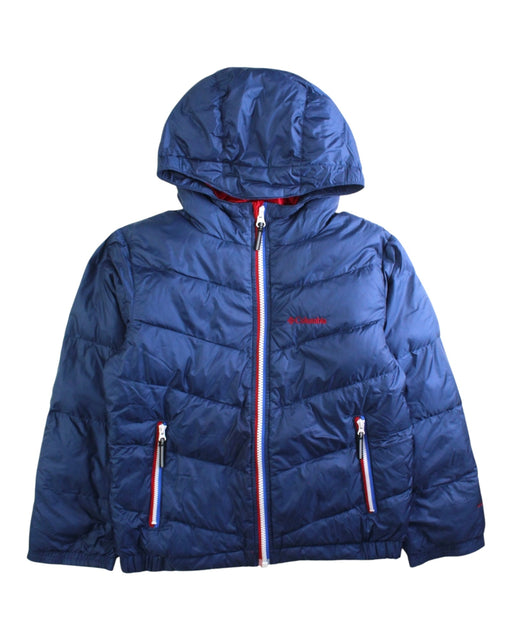 A Navy Puffer/Quilted Jackets from Columbia in size 8Y for neutral. (Front View)