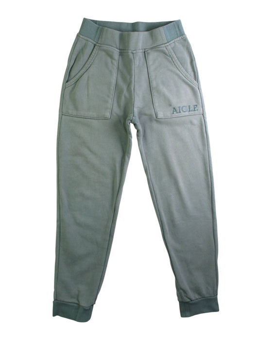 A Green Sweatpants from Aigle in size 8Y for boy. (Front View)