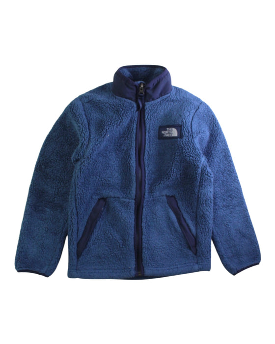 A Blue Puffer/Quilted Jackets from The North Face in size 7Y for boy. (Front View)