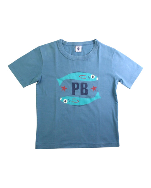A Blue Short Sleeve T Shirts from Petit Bateau in size 8Y for boy. (Front View)