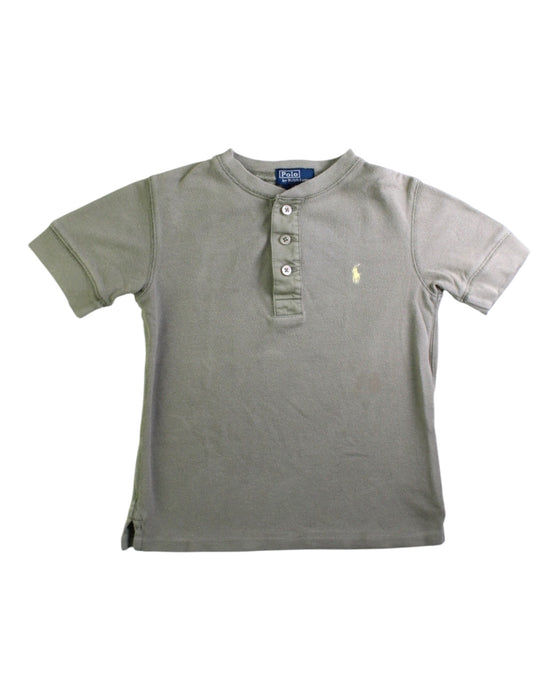 A Taupe Short Sleeve Polos from Ralph Lauren in size 4T for boy. (Front View)