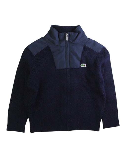 A Navy Lightweight Jackets from Lacoste in size 4T for boy. (Front View)