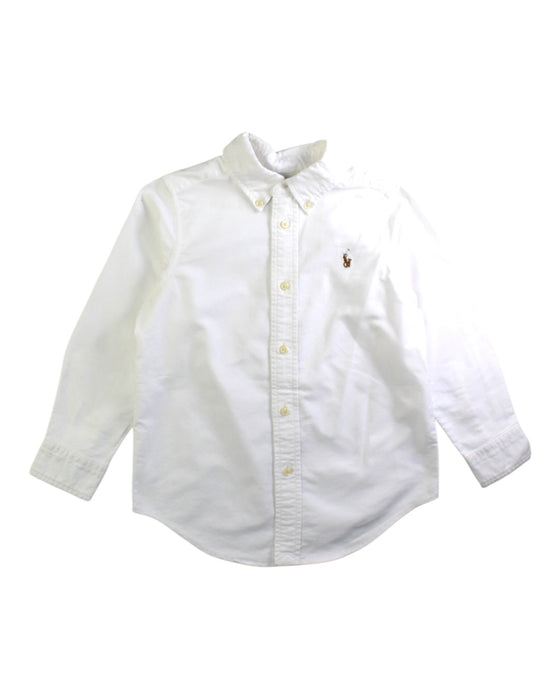A White Long Sleeve Shirts from Ralph Lauren in size 4T for boy. (Front View)
