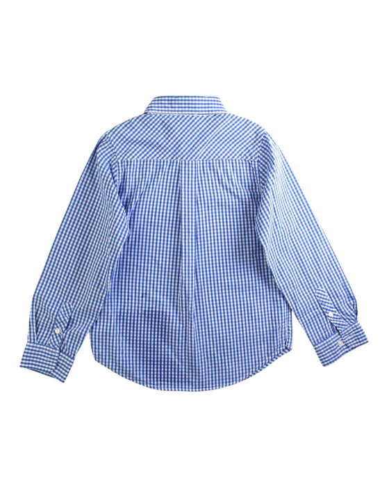 A Blue Long Sleeve Shirts from Jacadi in size 6T for boy. (Back View)
