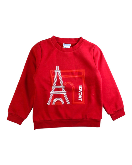 A Red Crewneck Sweatshirts from Jacadi in size 6T for boy. (Front View)