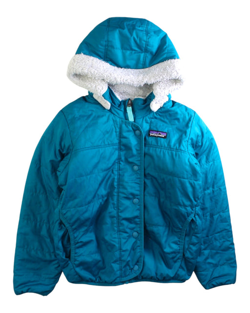 A Teal Puffer/Quilted Jackets from Patagonia in size 5T for neutral. (Front View)