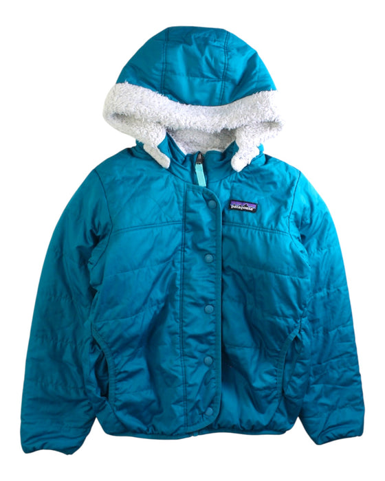 A Teal Puffer/Quilted Jackets from Patagonia in size 5T for neutral. (Front View)