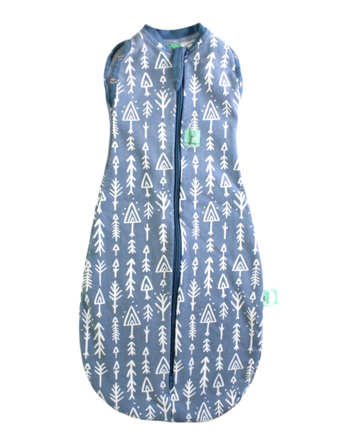 A Blue Sleepsacs from ErgoPouch in size 0-3M for neutral. (Front View)