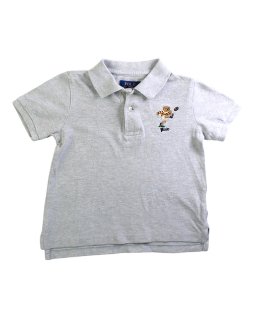 A Grey Short Sleeve Polos from Polo Ralph Lauren in size 2T for boy. (Front View)