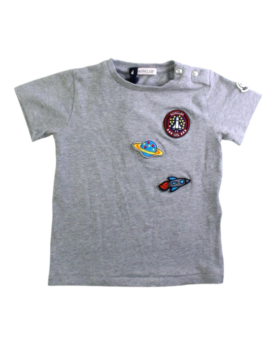 A Grey Short Sleeve T Shirts from Moncler in size 18-24M for boy. (Front View)