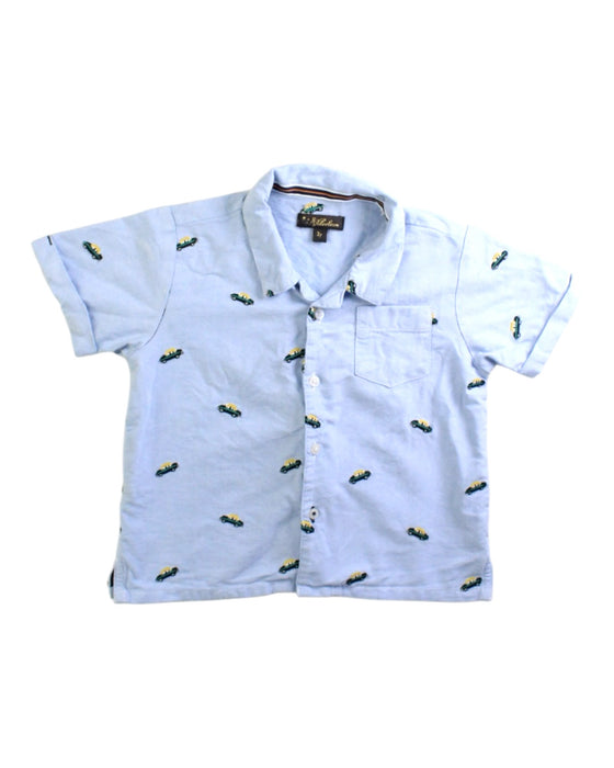 A Blue Short Sleeve Shirts from Velveteen in size 3T for boy. (Front View)
