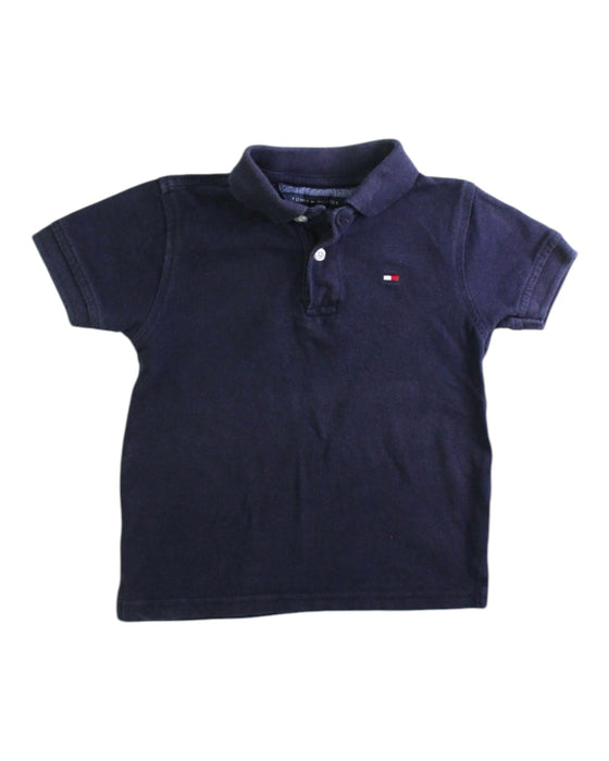 A Navy Short Sleeve Polos from Tommy Hilfiger in size 2T for boy. (Front View)