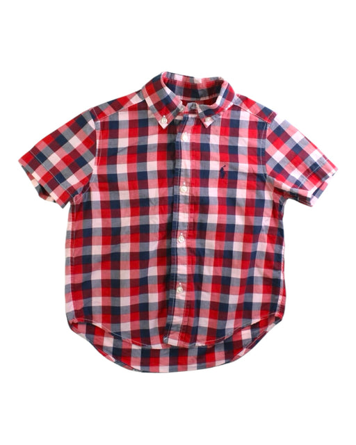 A Red Short Sleeve Shirts from Ralph Lauren in size 2T for boy. (Front View)