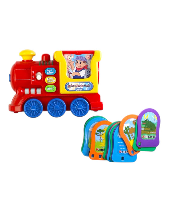 A Multicolour Cars Trucks Trains & Remote Control from Vtech in size 3T for neutral. (Back View)