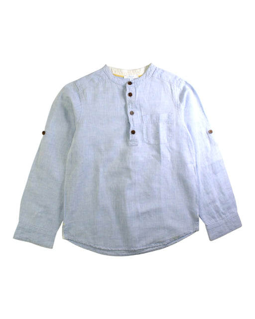 A Blue Long Sleeve Shirts from Jacadi in size 8Y for boy. (Front View)